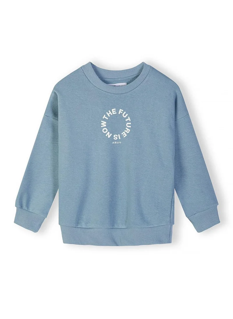 MINOTI Boys sweatshirt and cargo shorts set blue grey 3-15 years